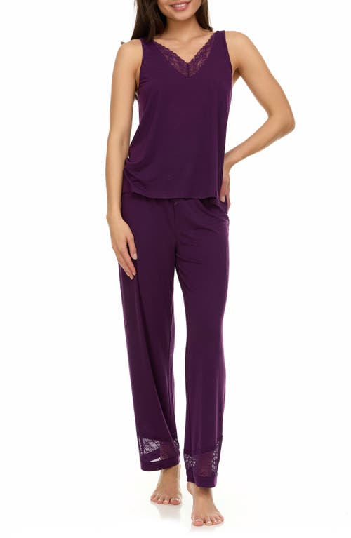 Flora By Flora Nikrooz Women's Franny Tank And Pajama Pants Set In Plum