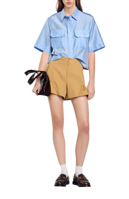 Shop Sandro Two-tone Shirt In Sky Blue