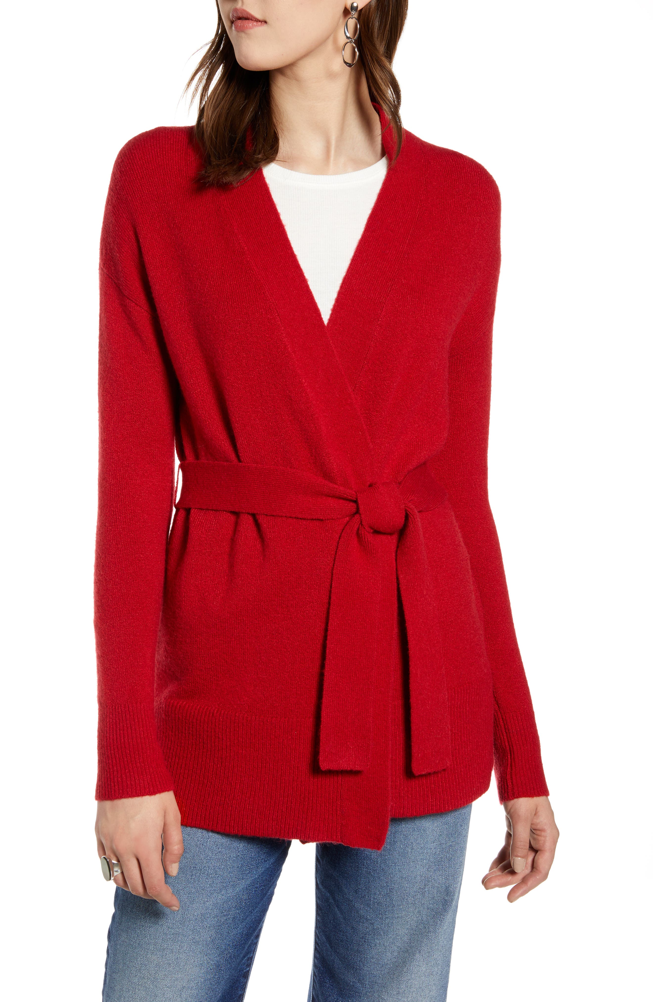 halogen tie waist cardigan