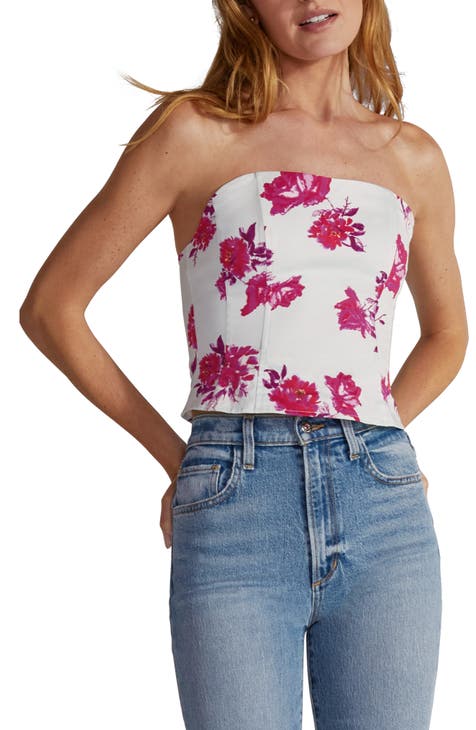 The Lanai Floral Strapless Bustier Top