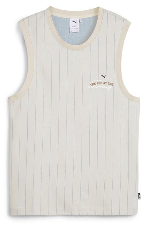 Shop Puma Basketball Nostalgia Pinstripe Tank In Alpine Snow