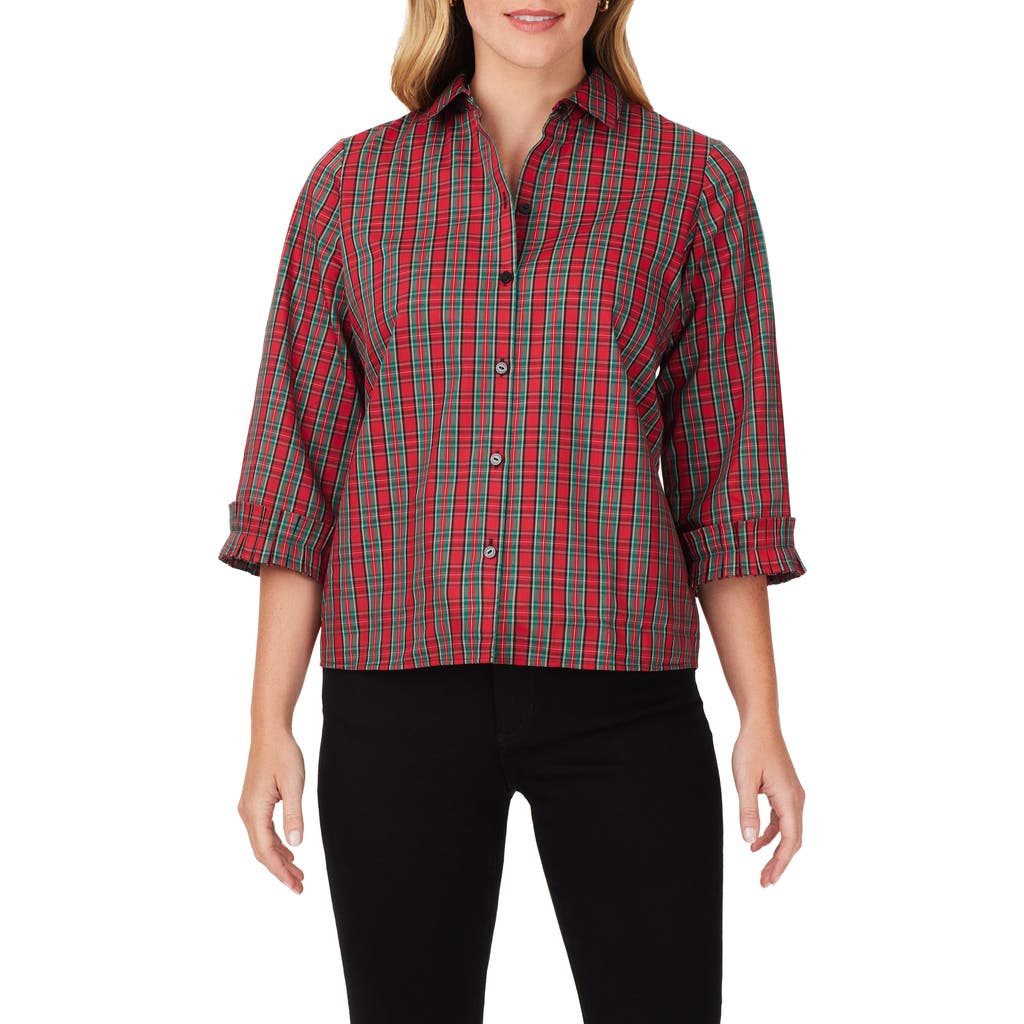 Foxcroft Skylar Plaid Shirt In Red/multi