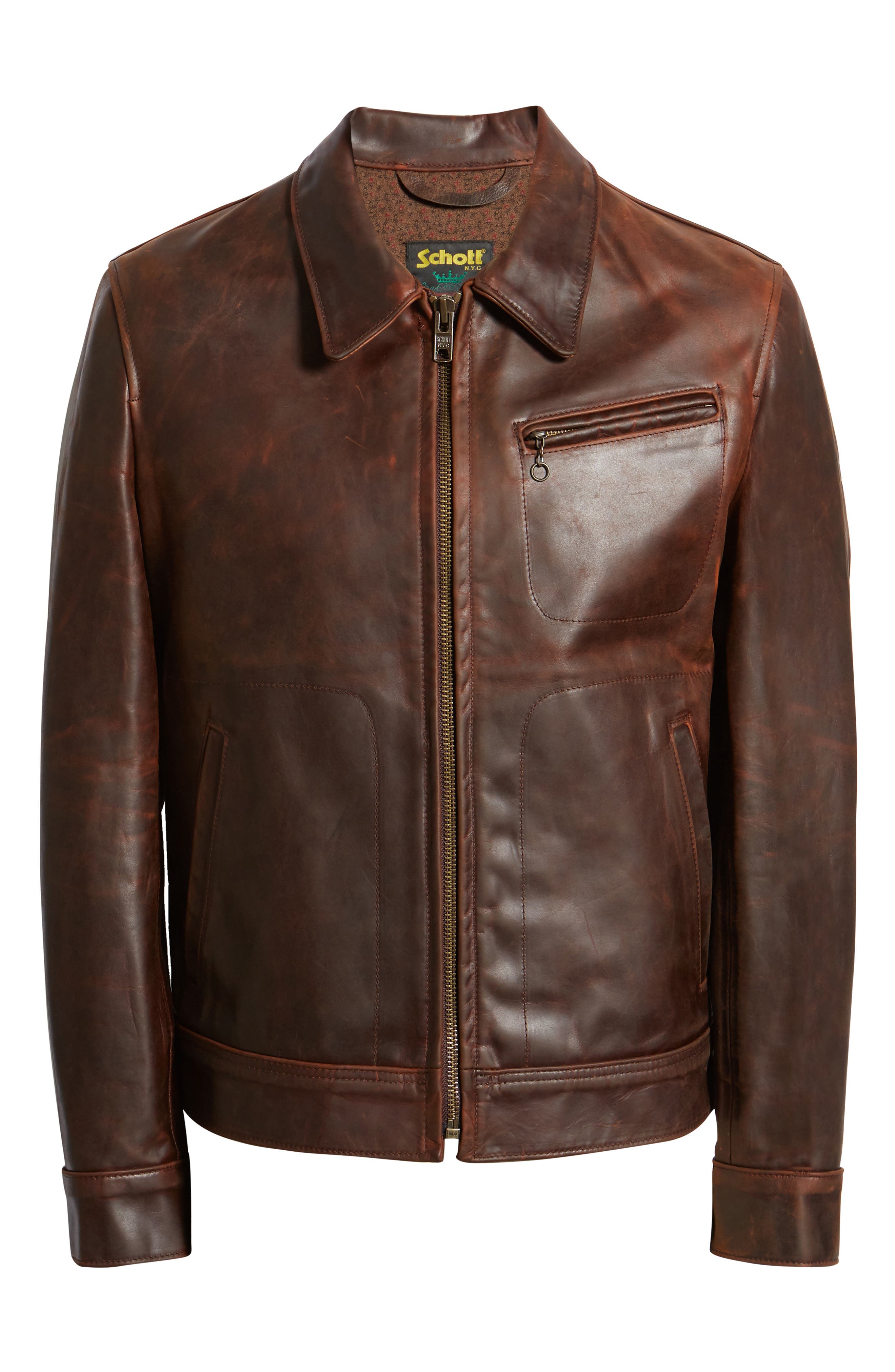 Schott 582 Oiled Leather Jacket VTG Schott Bros US 740N Pea Coat