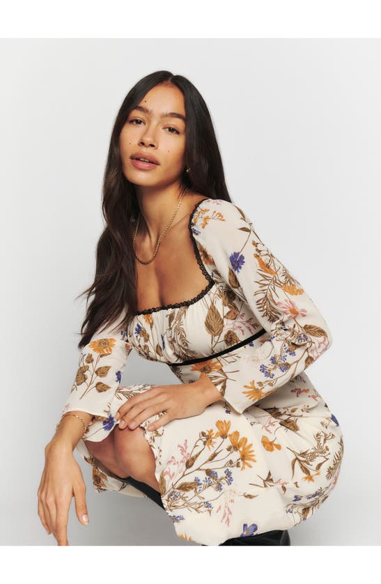 Reformation Pennie Floral Long Sleeve Midi Dress In Frolic ModeSens