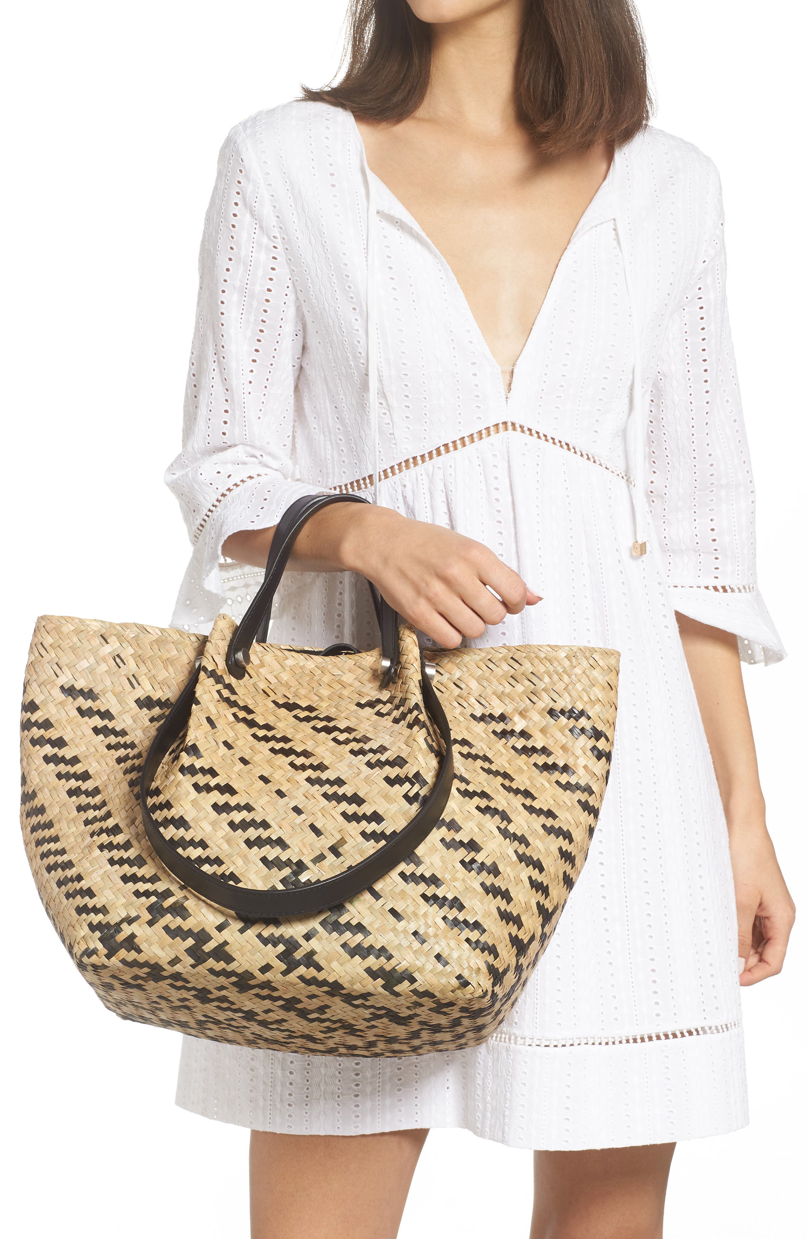 AllSaints Allington Straw Tote in Natural at Nordstrom Straw tote Beach tote bags Purses and