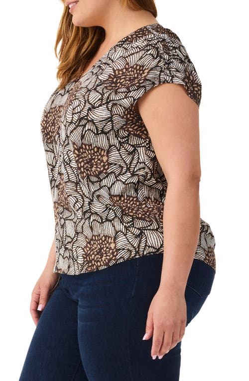 Shop Nic + Zoe Nic+zoe Petal Bloom Chiffon Top In Neutral Multi