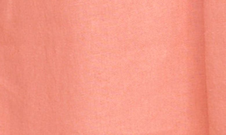 Shop Calvin Klein Short Sleeve Linen Blend Shirtdress In Melon