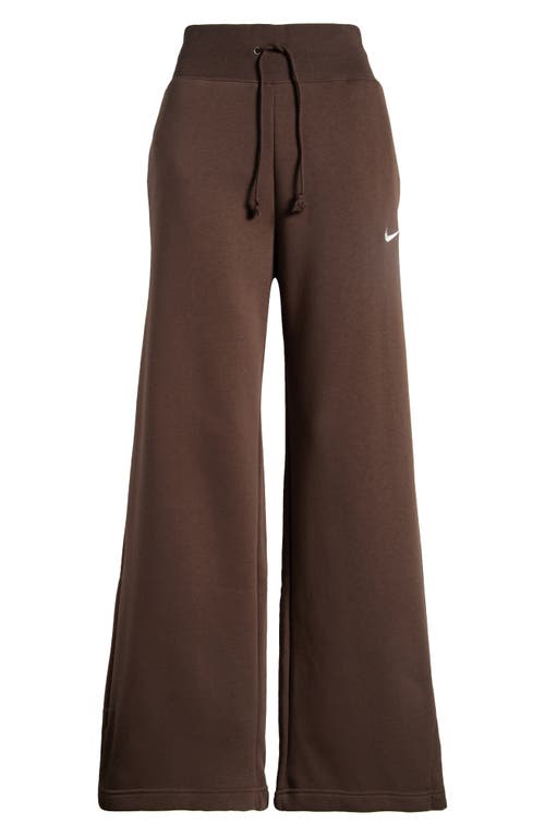 Shop Nike Sportswear Phoenix High Waist Wide Leg Sweatpants In Baroque Brown/sail