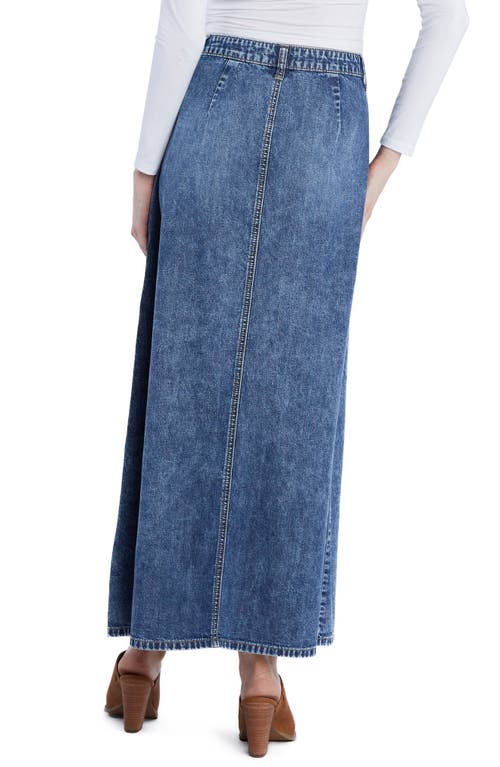 Wash Lab Denim Denim Maxi Skirt In Pacific Blue