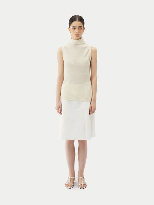 Gobi Mongolian Cashmere Lightweight Cashmere Silk Turtleneck In Marshmallow