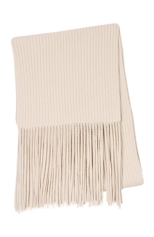 Sandro Knitted Scarf In Ecru