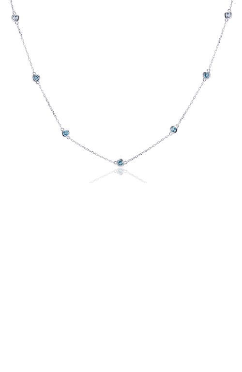 Shop House Of Frosted Multistone Station Necklace In Silver/blue Topaz