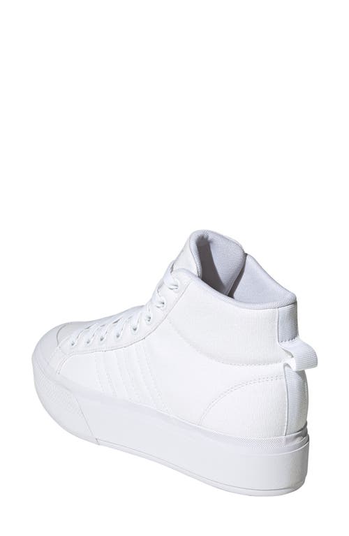 Shop Adidas Originals Adidas Bravado 2.0 Platform Mid Skate Sneaker In White/white/chalk White