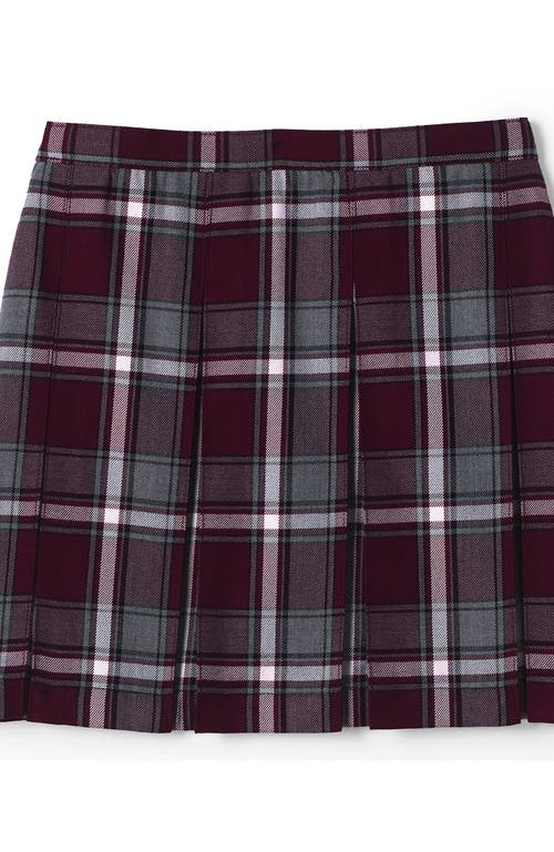 LANDS' END LANDS' END SCHOOL UNIFORM GIRLS PLAID BOX PLEAT SKIRT TOP OF THE KNEE