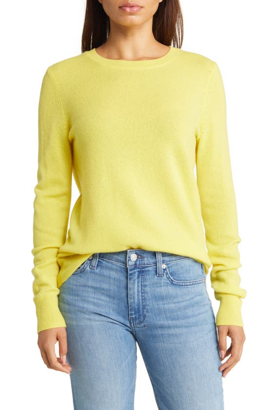 Nordstrom Cashmere Crewneck Sweater In Yellow Butter