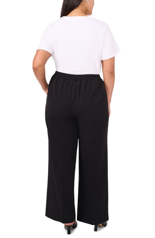 Shop Halogenr Halogen(r) Elastic Back Wide Leg Pants In Rich Black