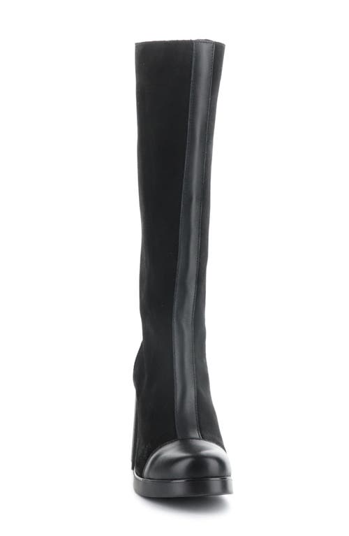 Shop Fly London Susi Knee High Platform Boot In 002 Black Dublin/oil