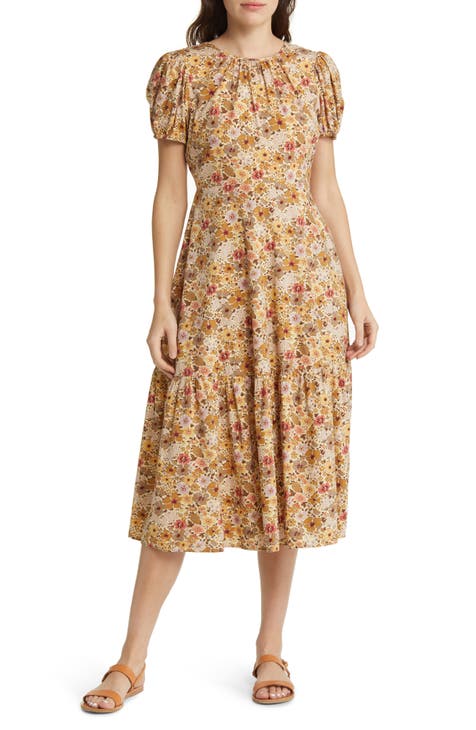 hearty corset midi dress Phoebe Corset Ruffle Sleeve Midi Dress Medium