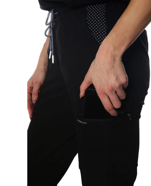 Members Only Reus Open Bottom Scrub Pants For Tall Women In Black