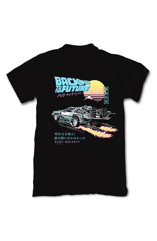 Shop Riot Society Back To The Future Delorean Cotton Graphic T-shirt In Black