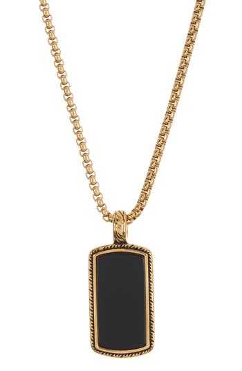 Shop American Exchange Stone Pendant Necklace In Gold/black