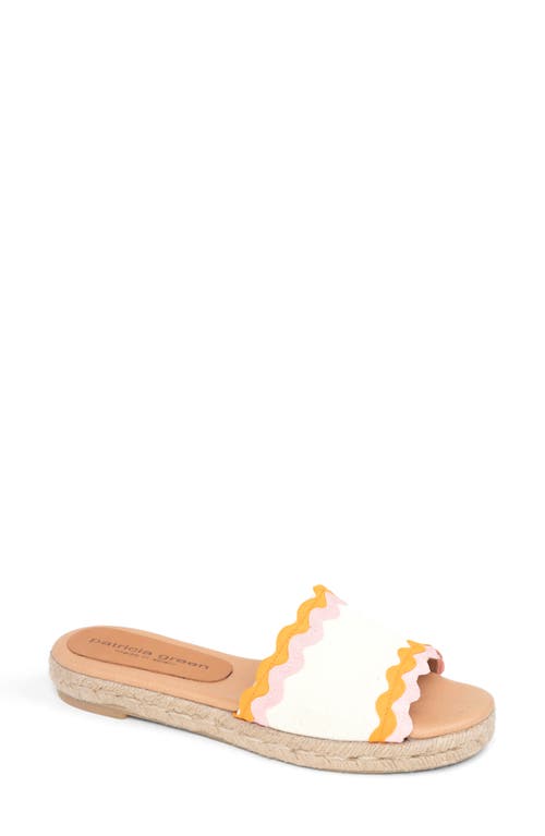 Ava Ric Rac Platform Espadrille Slide Sandal in Pink/Orange