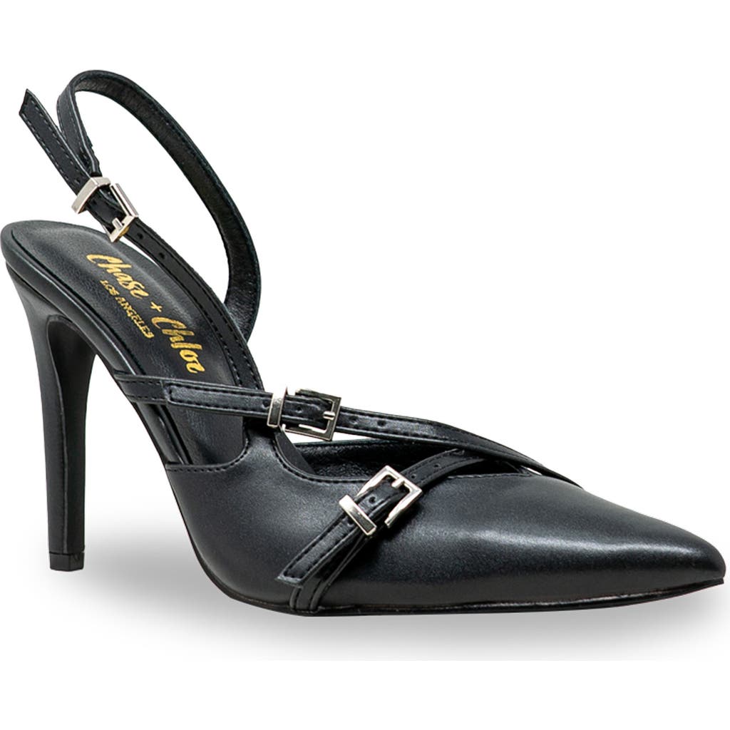 CHASE & CHLOE CHASE AND CHLOE BUCKLE BANDS SLINGBACK PUMP