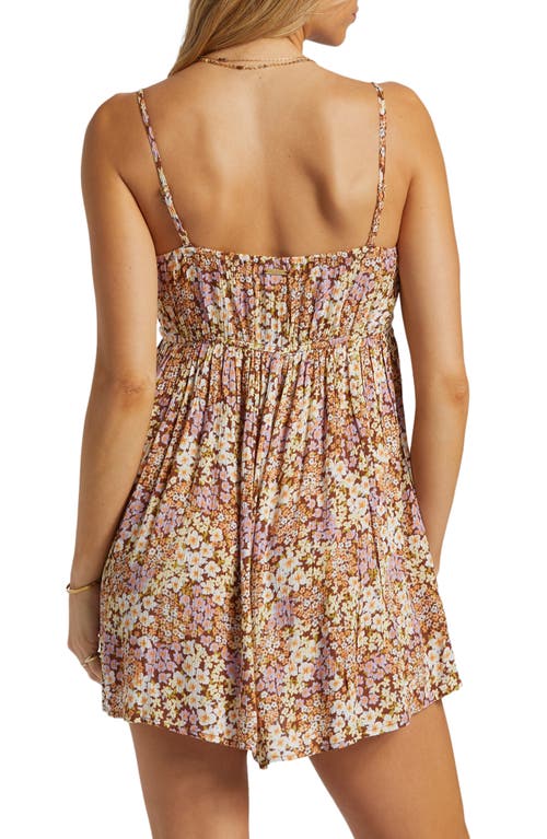 Shop Billabong Floral Romper In Toasted Coconut