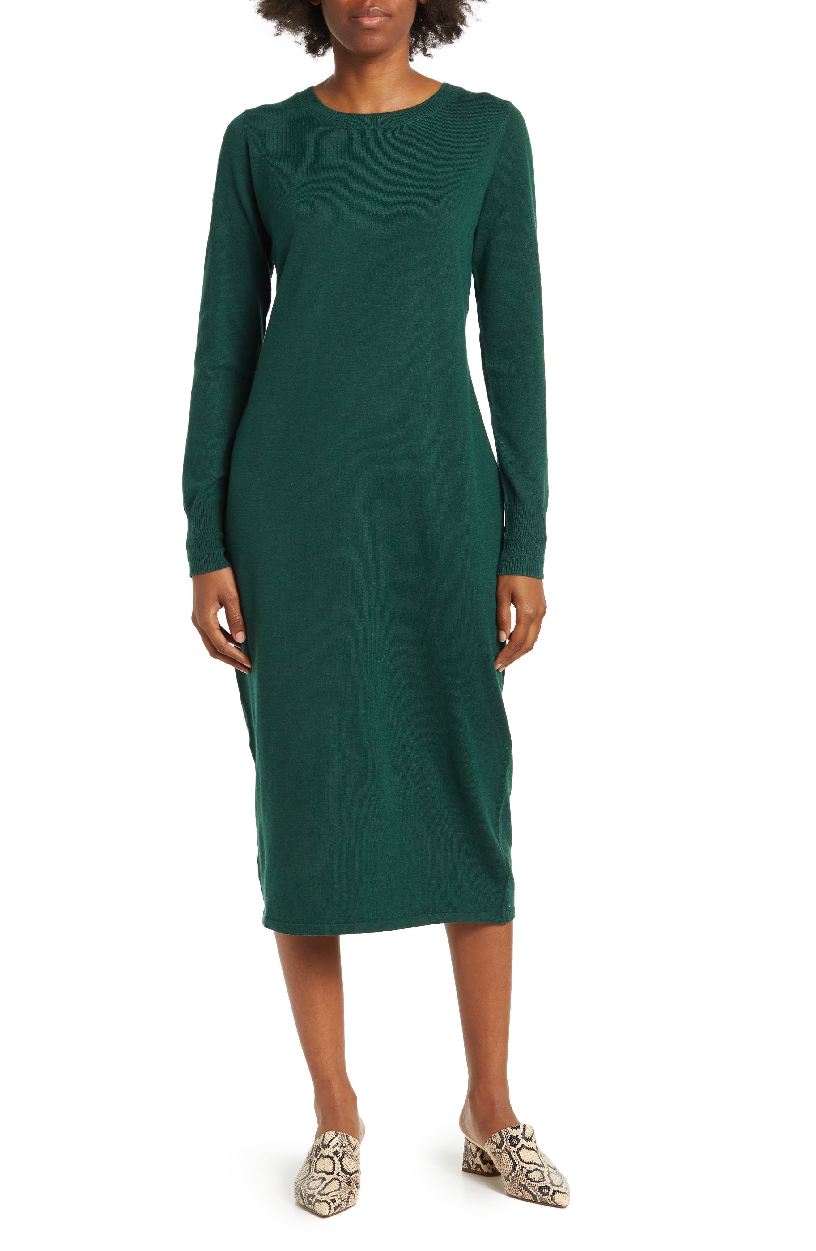 Green Long Sleeve Dresses for Women 