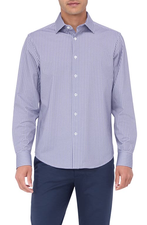 Bugatchi James OoohCotton® Checker Button-Up Shirt in Lilac 