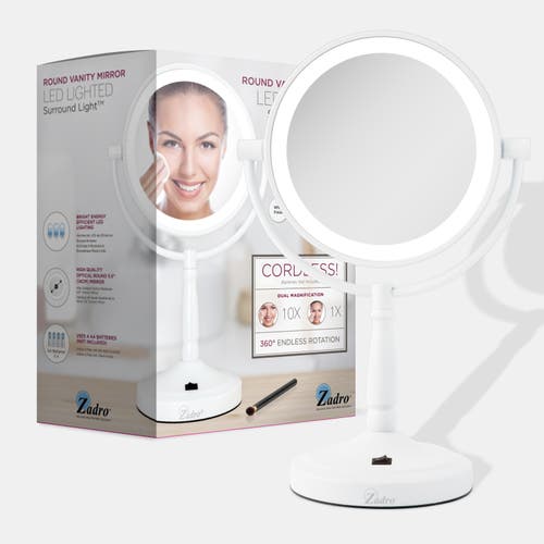 Shop Zadro Lighted Makeup Mirror With 10x/1x Magnifications & Cordless In White