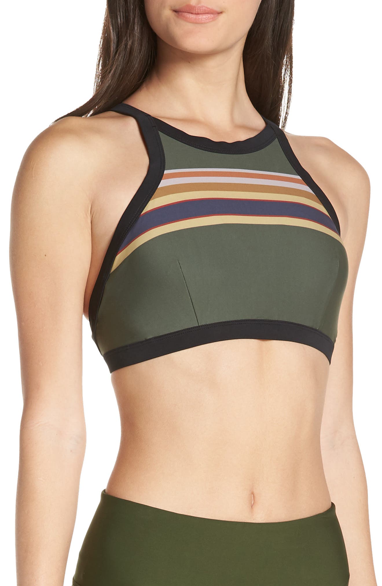 Hurley X Pendleton Badlands Quick Dry Bikini Top, Green