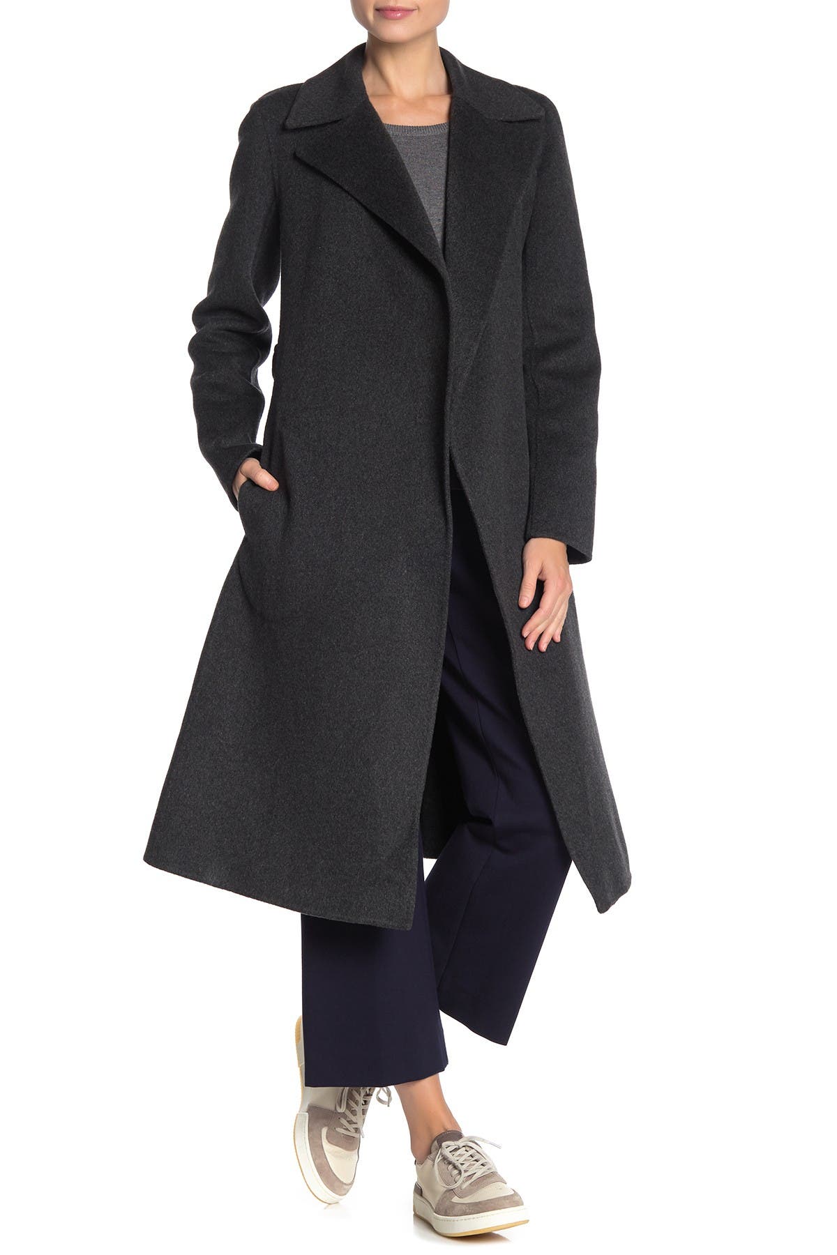 theory cashmere wrap coat