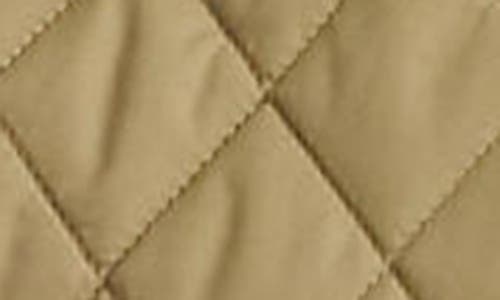 Shop Lauren Ralph Lauren Quilted Faux Shearling Collar Jacket In Birch Tan