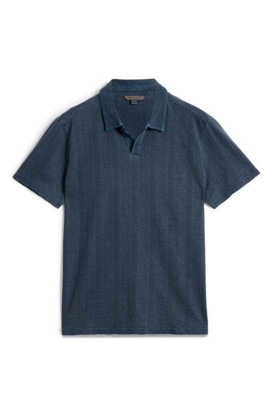 Shop John Varvatos Zion Jacquard Garment Polo In Deep Blue