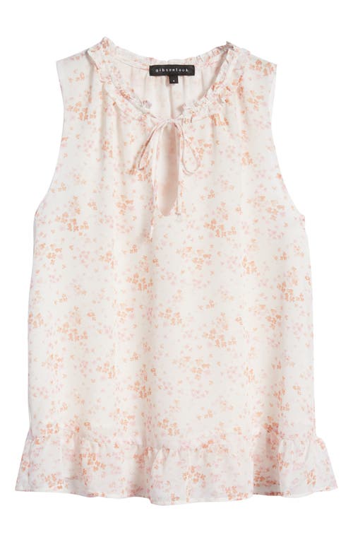 Shop Gibsonlook Floral Ruffle Blouse In Ivory/blush Floral