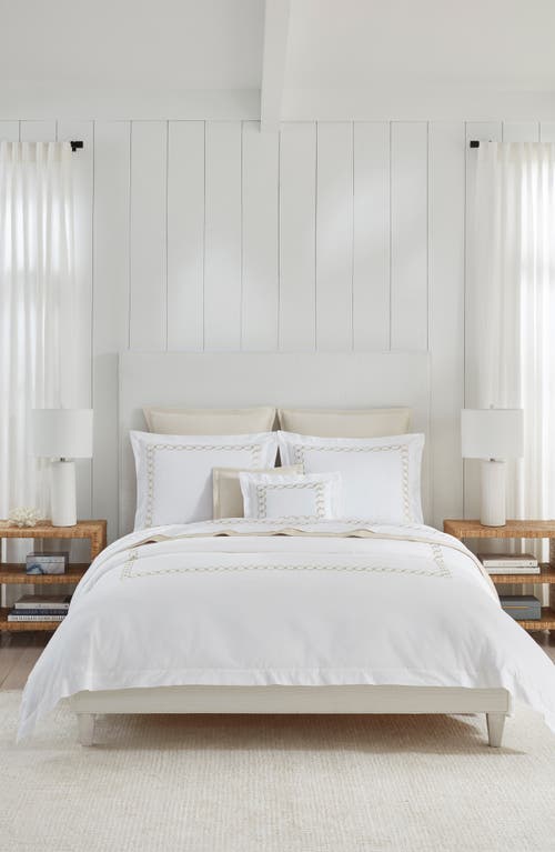 Sferra Catena Duvet Cover, Twin In White/sand