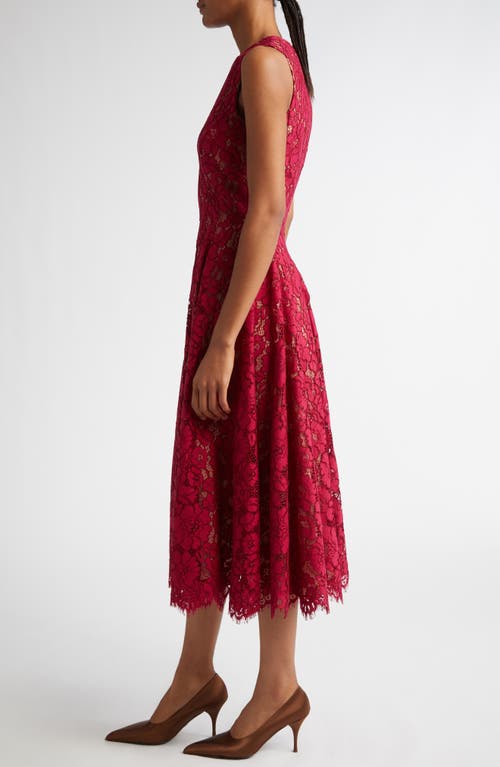 Michael Kors Floral Lace Dress In Raspberry