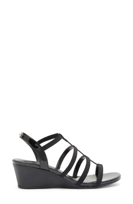 Anne Klein Bijou Strappy Wedge Sandal In Black