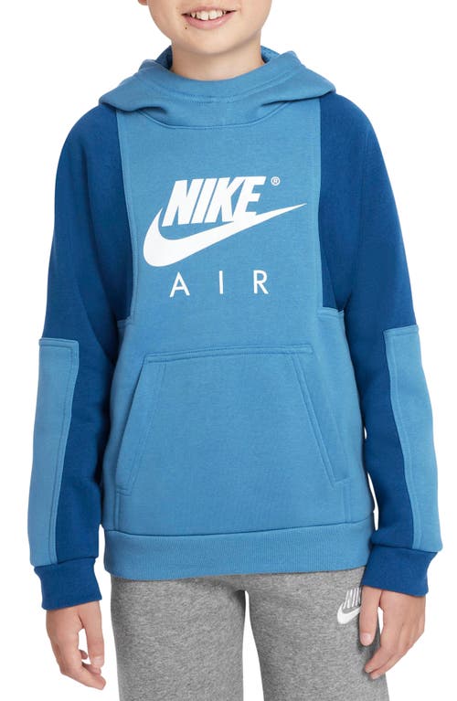 Nike Air Kids' Pullover Hoodie In Dutch Blue/court Blue/white