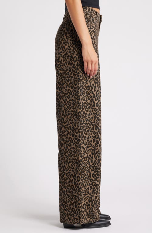 Shop Ptcl Baggy Wide Leg Jeans In Leopard