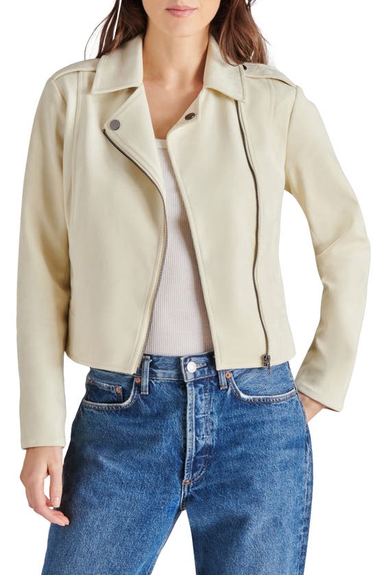 Bb Dakota By Steve Madden Not Your Baby Faux Suede Jacket In Bone White