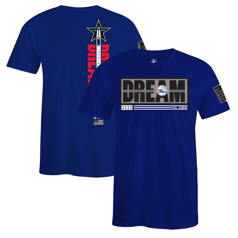 Shop Fisll Unisex  X Black History Collection  Blue Philadelphia 76ers T-shirt