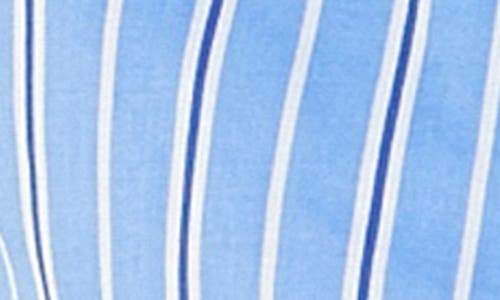 Shop English Factory Stripe Ruffle Shirt In Blue/white