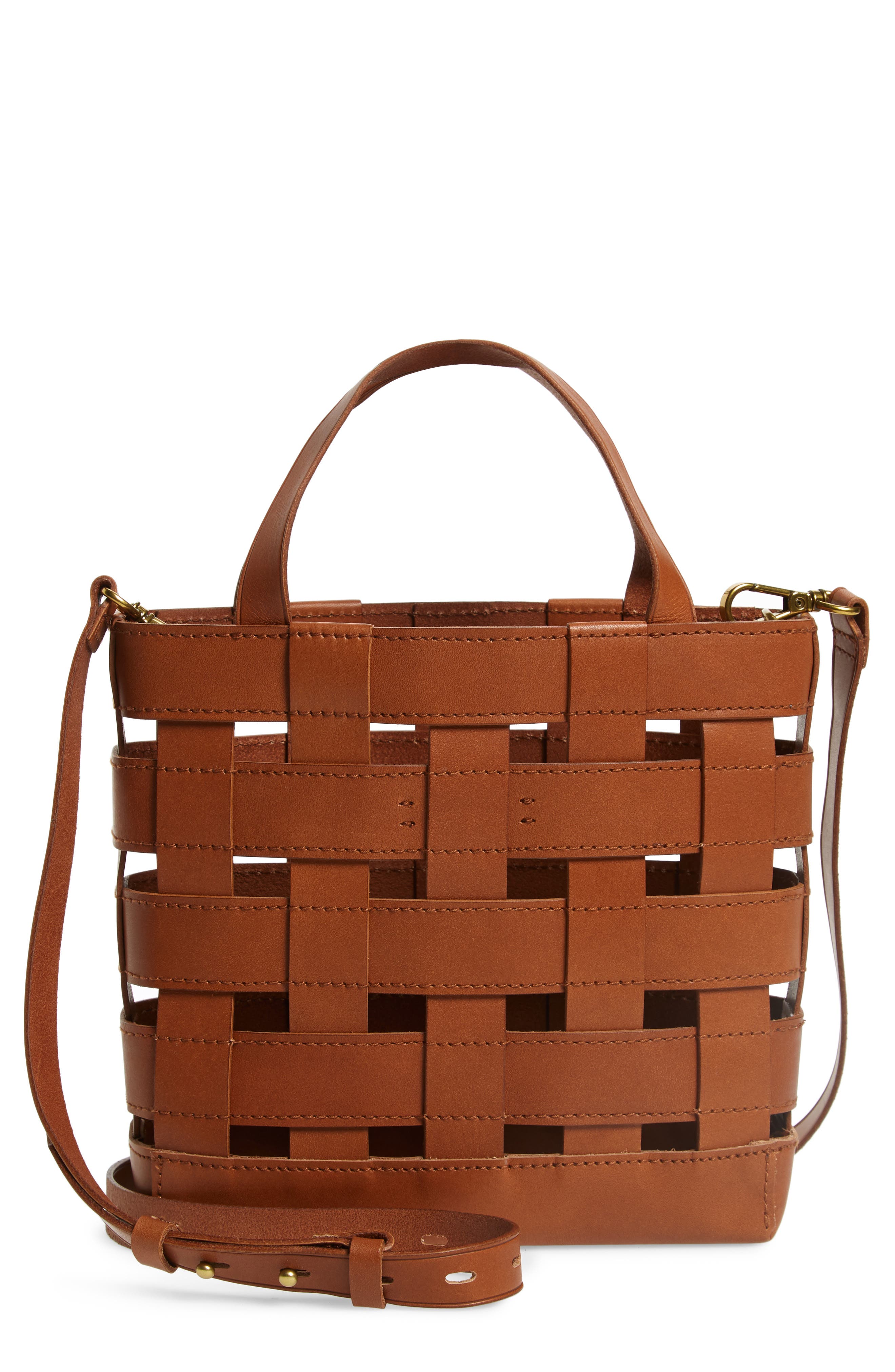 Madewell Small Transport Basketweave Leather Crossbody Bag Nordstrom