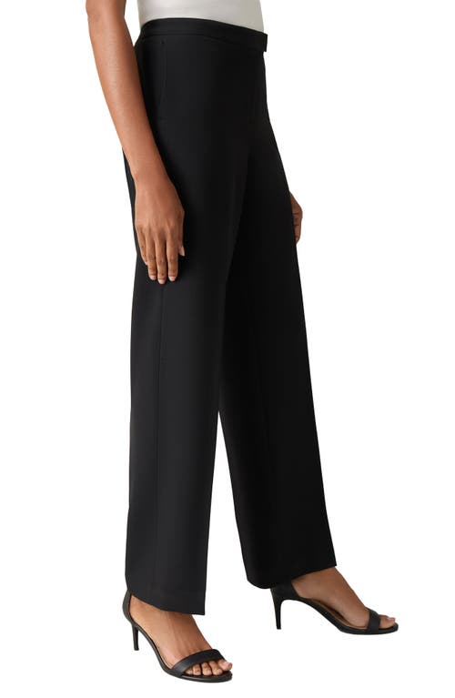 Shop Kasper Hidden Fly Front Taffeta Pants In Black