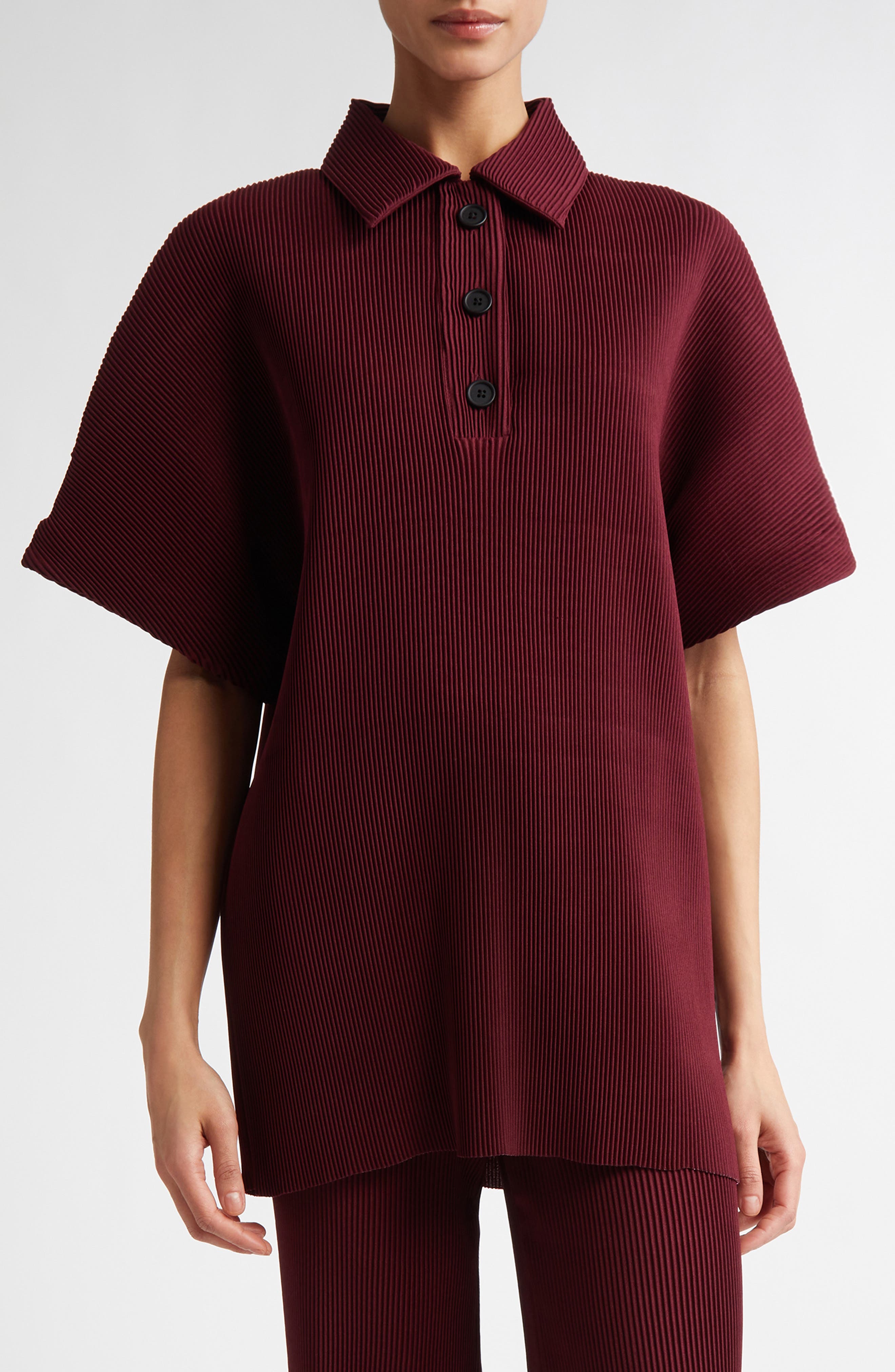 MELITTA BAUMEISTER Ripple Polo in Bordeaux 