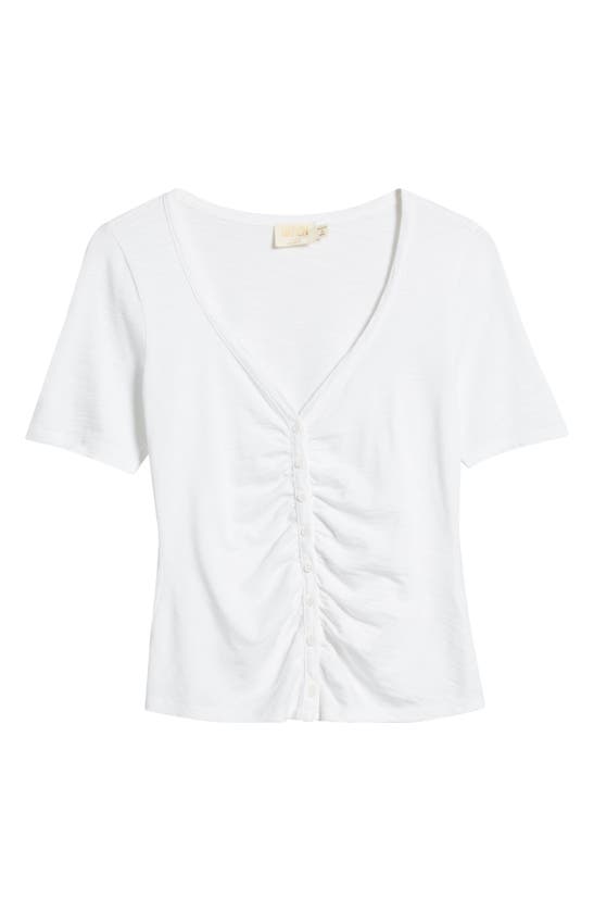 Shop Nation Ltd Carlotta Gathered Button-up Top In Optic White