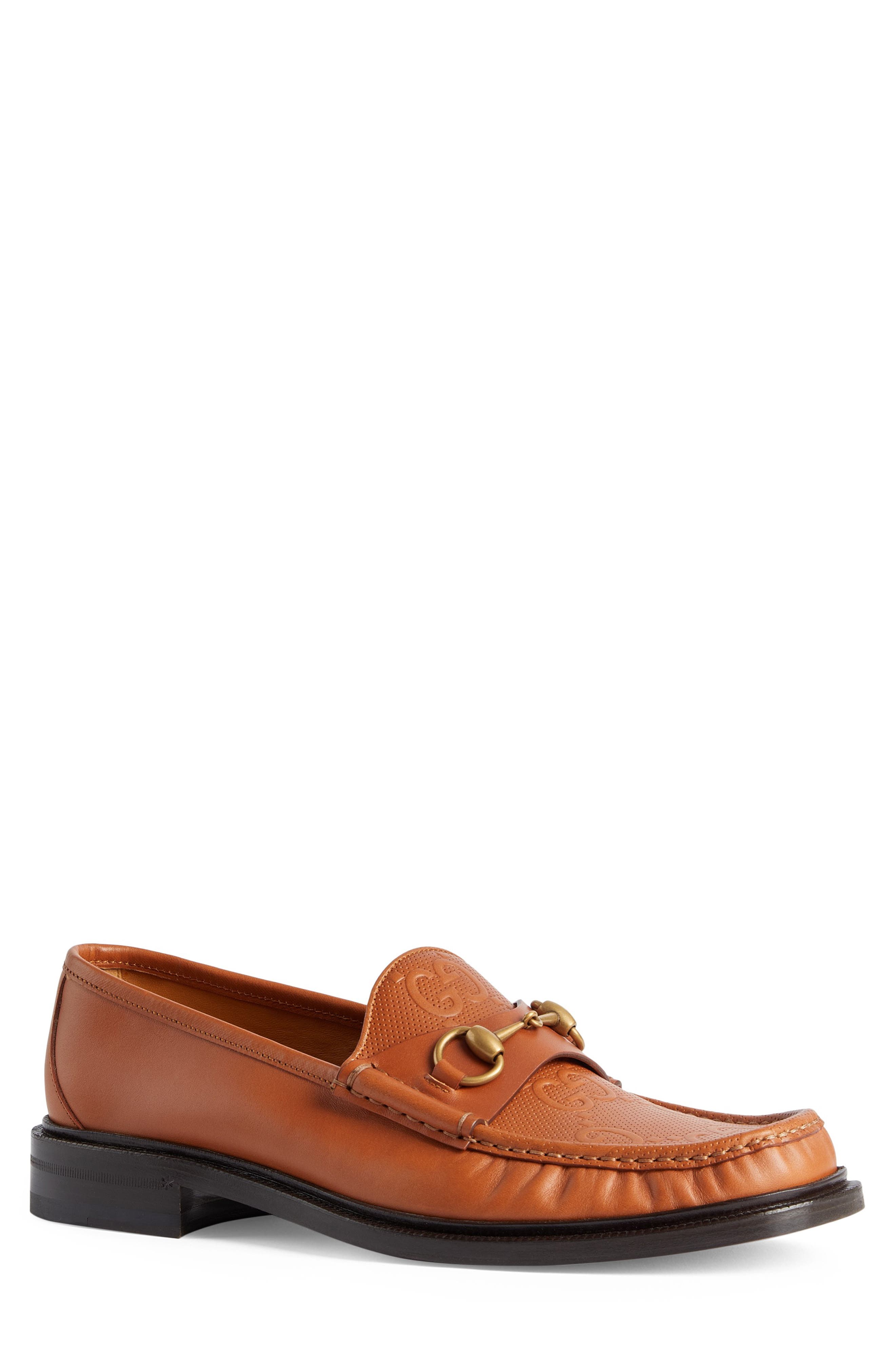 tan gucci loafers