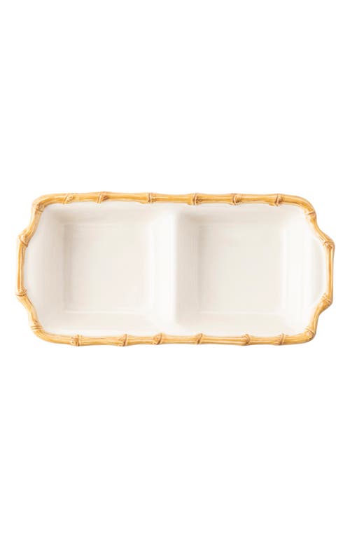 Juliska Ceramic 2-section Server In Bamboo Natural